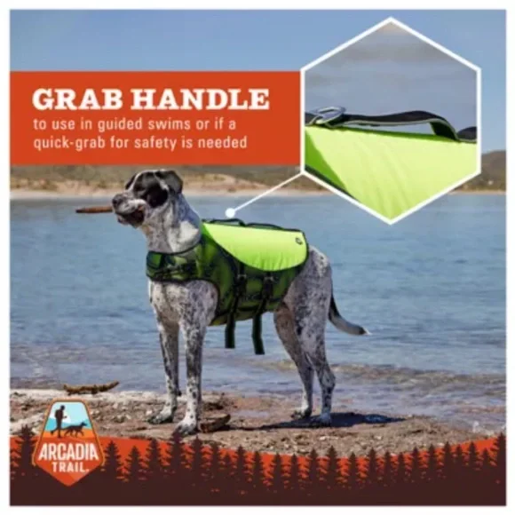 Arcadia Trail *NWT* High Visibility Flotation Aid Dog Vest Coat, Yellow - Picture 2 of 15